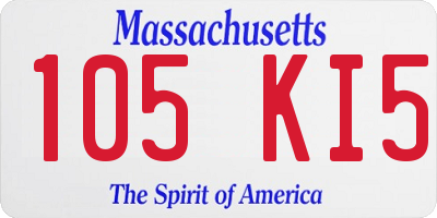 MA license plate 105KI5