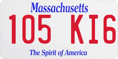 MA license plate 105KI6