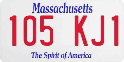 MA license plate 105KJ1