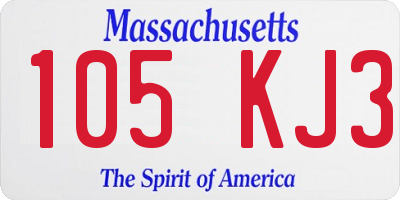 MA license plate 105KJ3