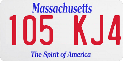 MA license plate 105KJ4