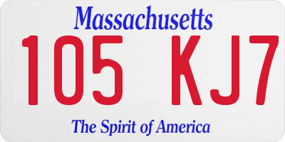 MA license plate 105KJ7