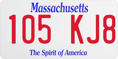 MA license plate 105KJ8