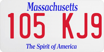 MA license plate 105KJ9