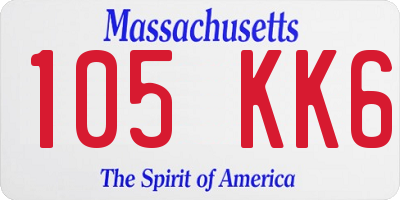MA license plate 105KK6