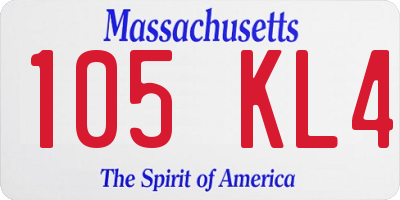 MA license plate 105KL4