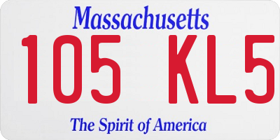 MA license plate 105KL5