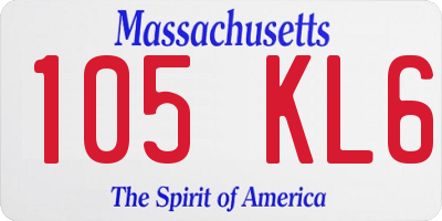 MA license plate 105KL6