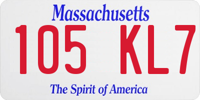 MA license plate 105KL7