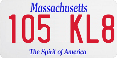 MA license plate 105KL8