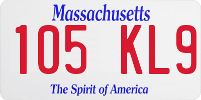 MA license plate 105KL9