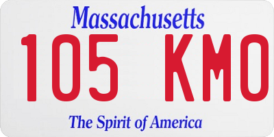 MA license plate 105KM0