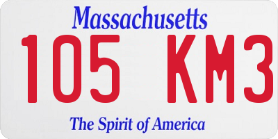 MA license plate 105KM3