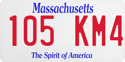 MA license plate 105KM4