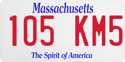 MA license plate 105KM5