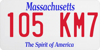 MA license plate 105KM7