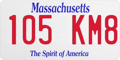 MA license plate 105KM8