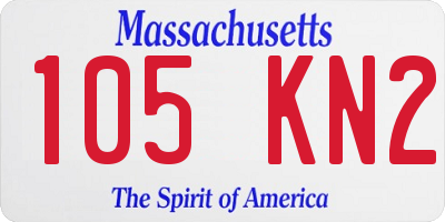 MA license plate 105KN2