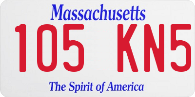 MA license plate 105KN5