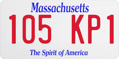 MA license plate 105KP1