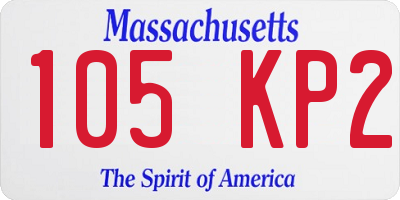 MA license plate 105KP2