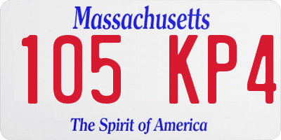 MA license plate 105KP4