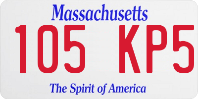 MA license plate 105KP5