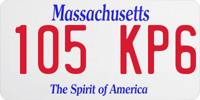 MA license plate 105KP6