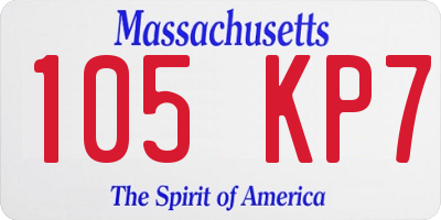 MA license plate 105KP7