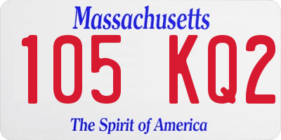 MA license plate 105KQ2