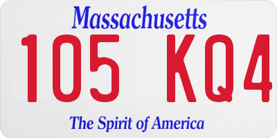 MA license plate 105KQ4