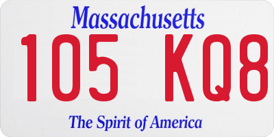 MA license plate 105KQ8