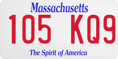 MA license plate 105KQ9