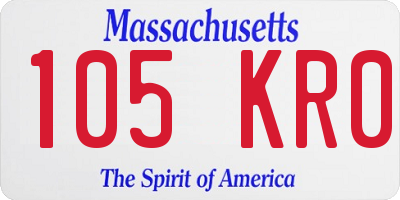 MA license plate 105KR0