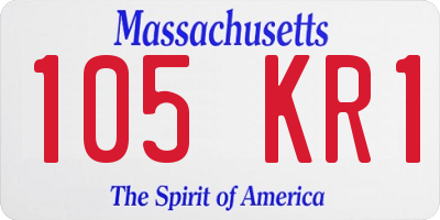 MA license plate 105KR1