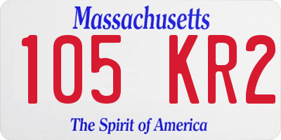 MA license plate 105KR2