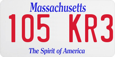 MA license plate 105KR3