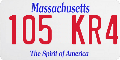 MA license plate 105KR4