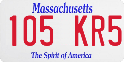 MA license plate 105KR5