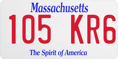 MA license plate 105KR6
