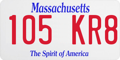 MA license plate 105KR8