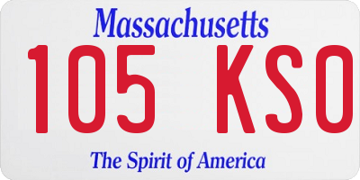 MA license plate 105KS0