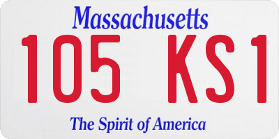 MA license plate 105KS1