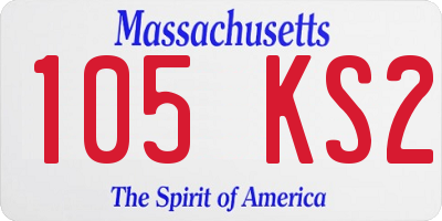 MA license plate 105KS2