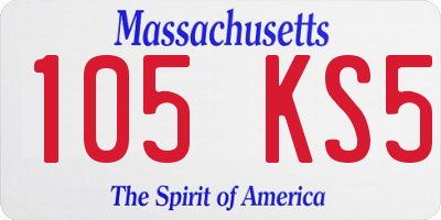 MA license plate 105KS5
