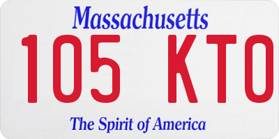 MA license plate 105KT0