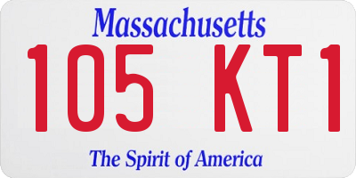 MA license plate 105KT1