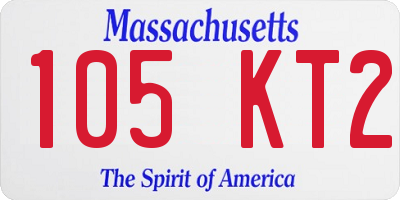 MA license plate 105KT2