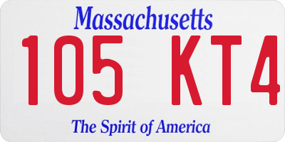 MA license plate 105KT4