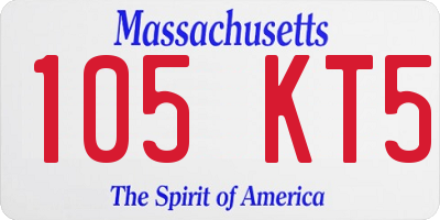 MA license plate 105KT5